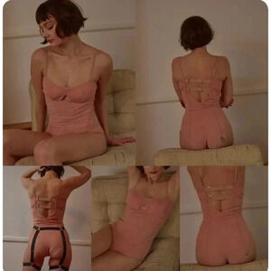 We Are HAH Under the Wire Bodysuit Lingerie in Copper Rose M NWT